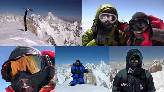 
Ice Axe on Gasherbrum II Summit July 11 2010 With Broad Peak And K2, Pemba Sherpa, Thomas Grenier, Ludo Challeat, Christian Maurel, Marc Dreyer On Gasherbrum II Summit July 11, 2010 - Gasherbrum 2 Video By Ludo Challeat
